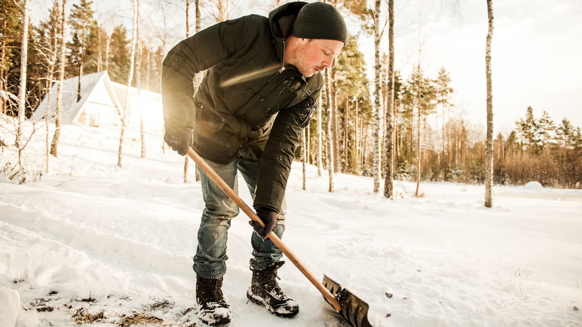 man shoveling snow